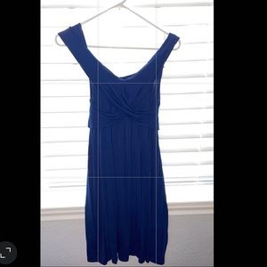 Navy Blue Off The Shoulder Dress